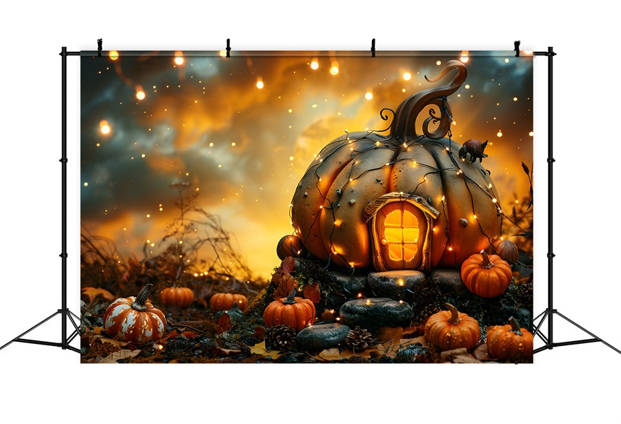 Sfondo Della Casa Delle Zucche Incantate Di Halloween RR7-265