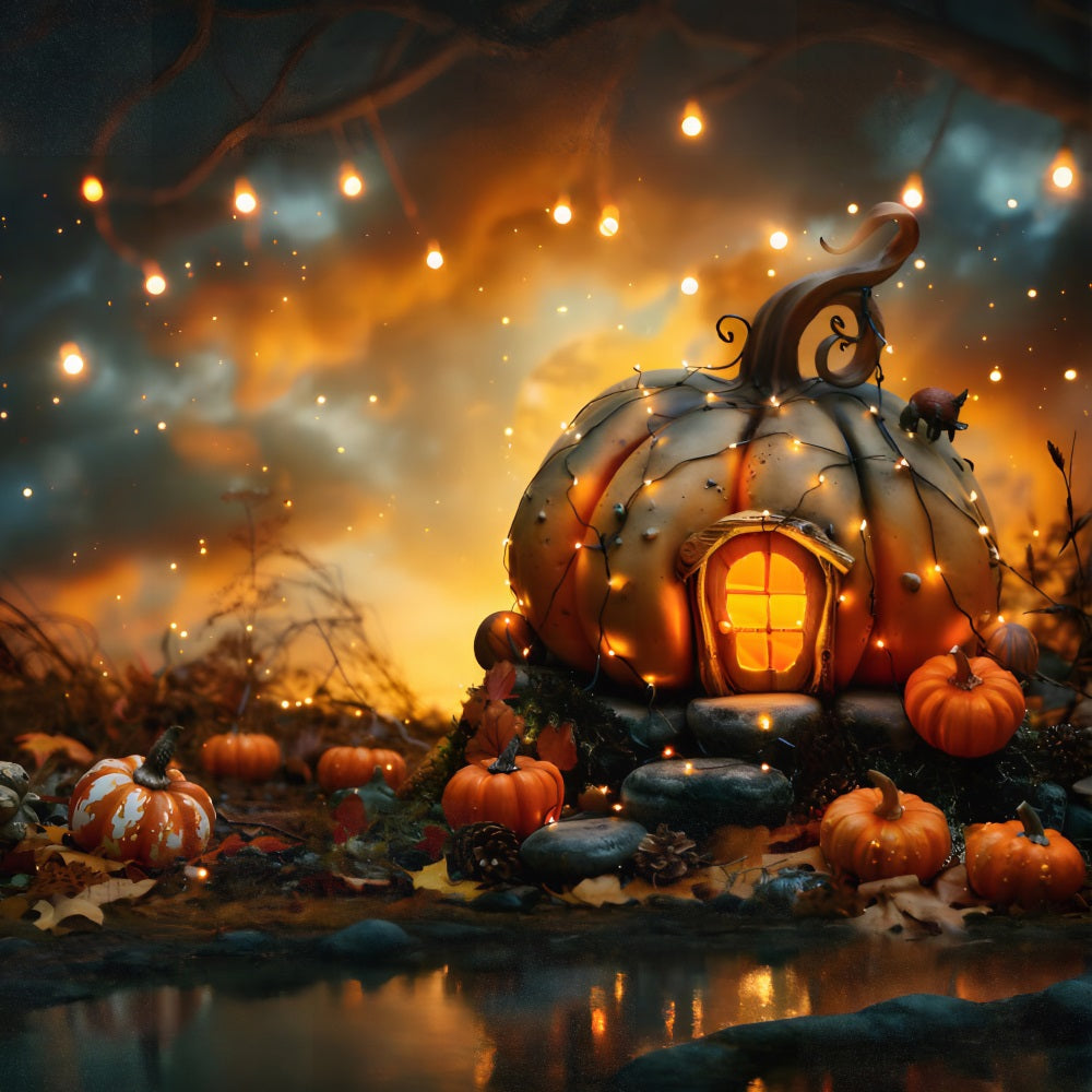 Sfondo Della Casa Delle Zucche Incantate Di Halloween RR7-265