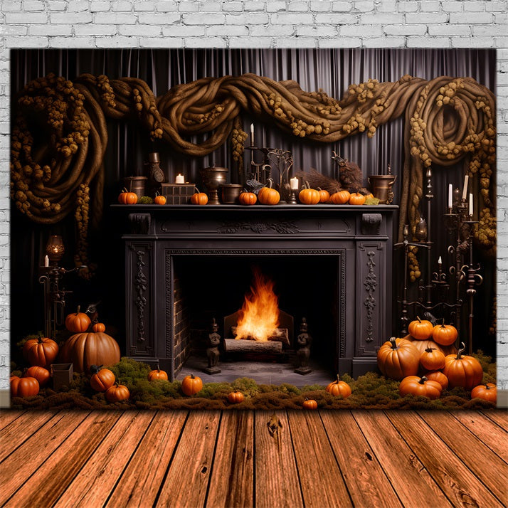 Sfondo Del Camino Gotico Delle Lanterne Della Zucca Di Halloween RR7-266