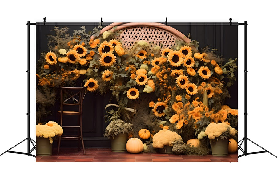 Sfondo Autunno Girasole Zucca Arco RR7-268