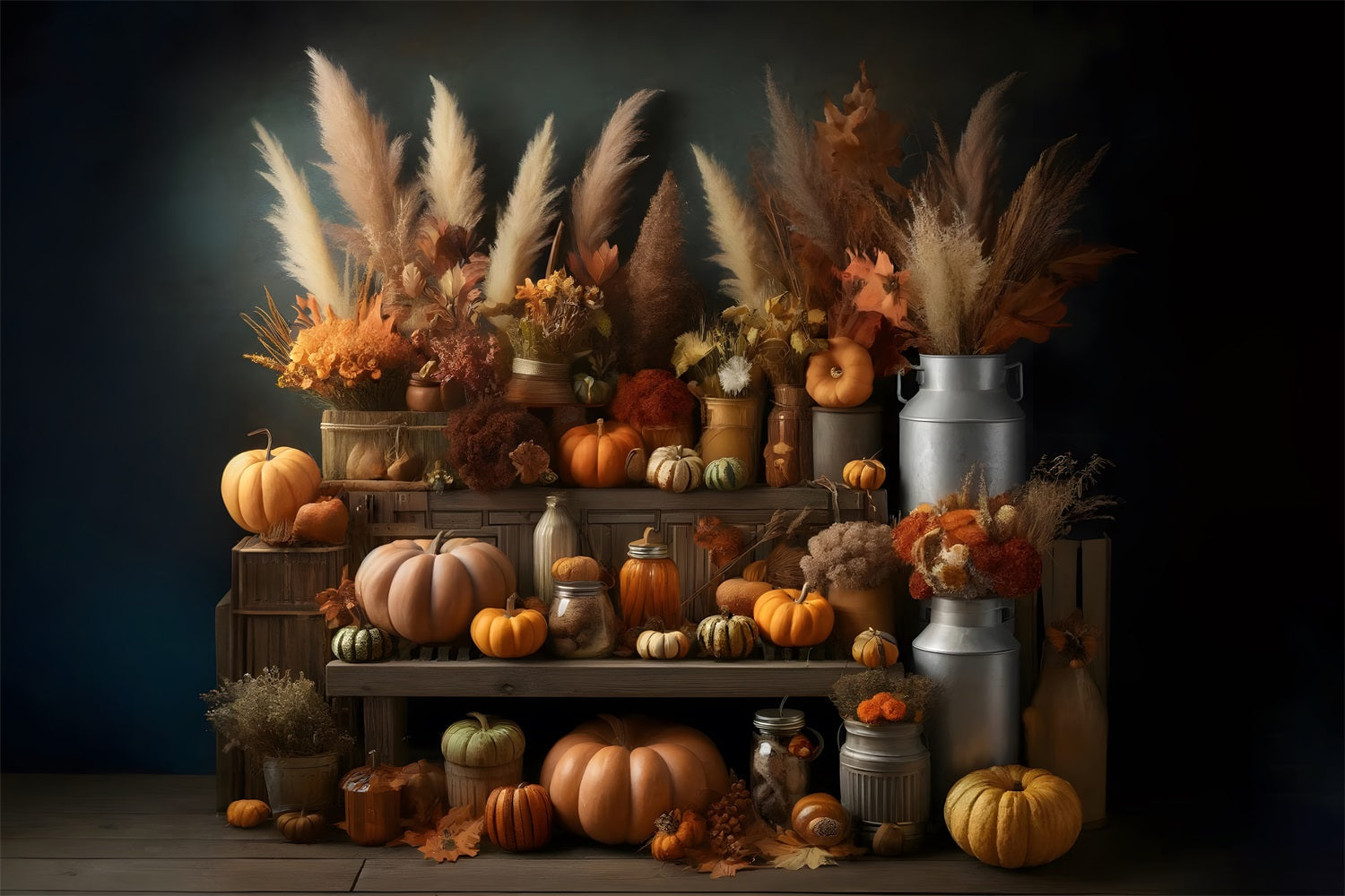 Sfondo Floreale Rustico Di Zucca Raccolta Autunnale RR7-270