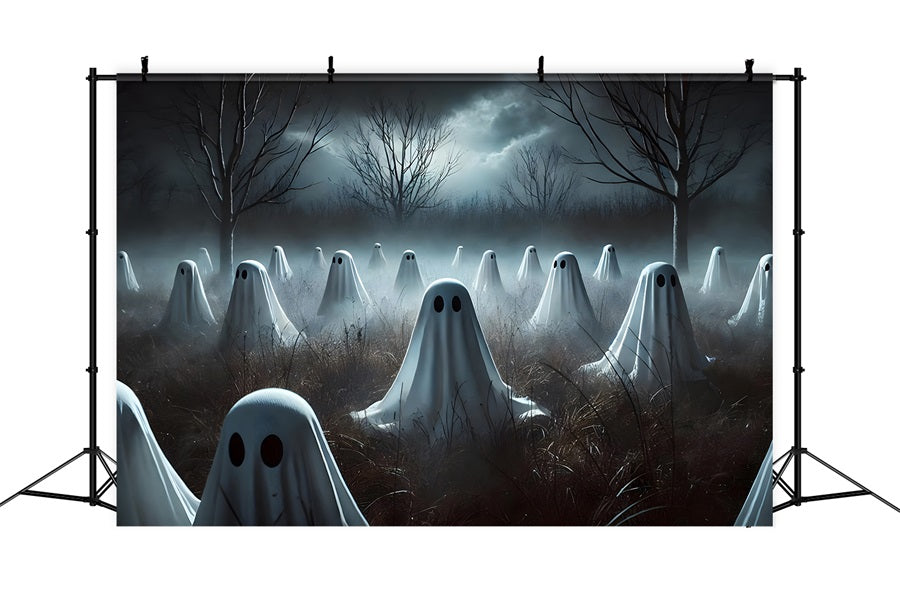 Sfondo Di Mezzanotte Del Campo Spettrale Di Halloween RR7-273