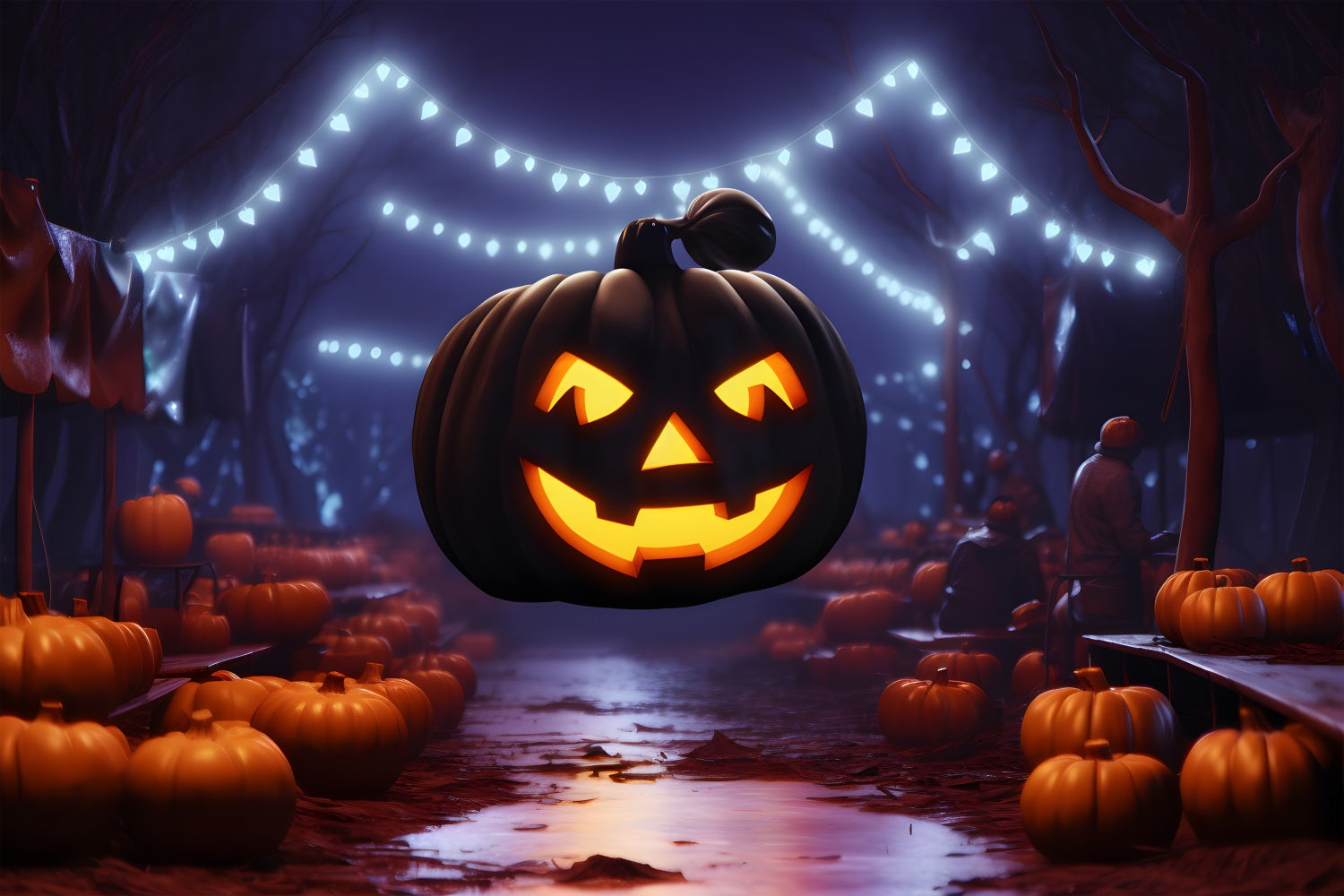 Sfondo Galleggiante Di Halloween Con Jack-O'-Lantern Night RR7-310