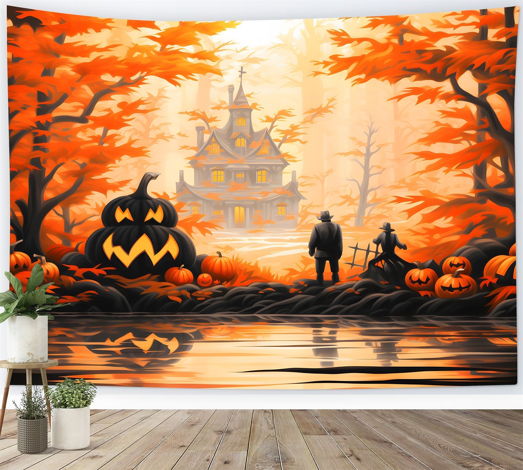 Sfondo Della Villa Della Foresta Incantata Di Halloween RR7-328