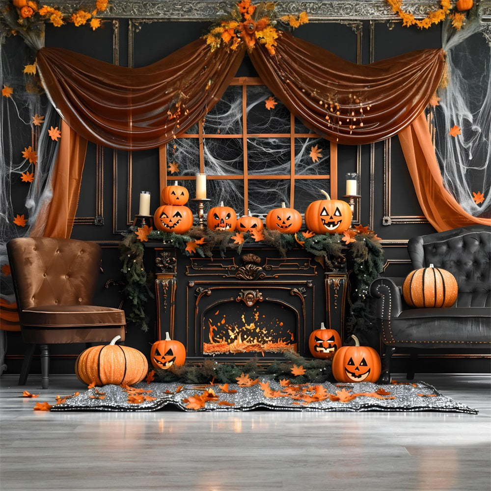 Sfondo Del Camino Gotico Delle Lanterne Della Zucca Di Halloween RR7-341