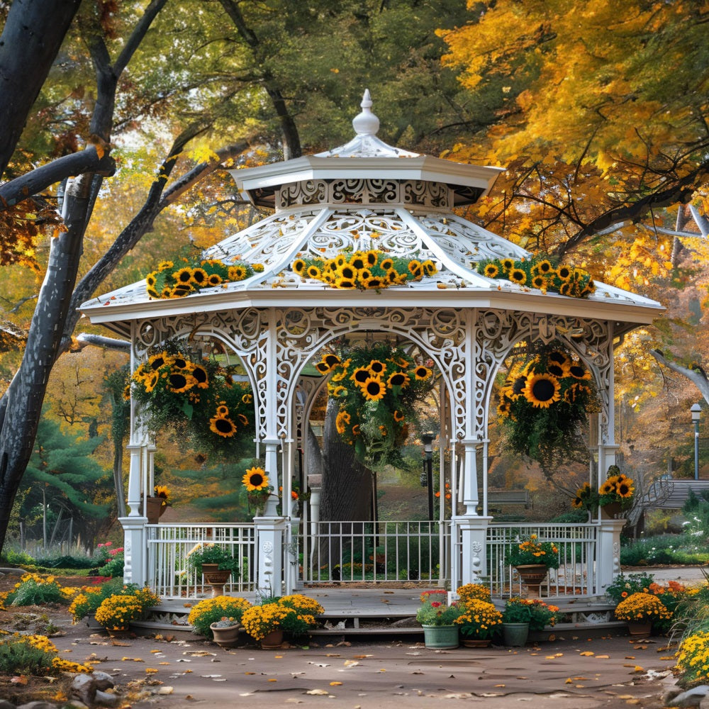 Sfondo Per Gazebo Da Giardino Con Girasole Autunnale RR7-365