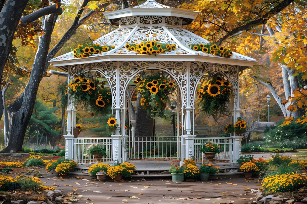 Sfondo Per Gazebo Da Giardino Con Girasole Autunnale RR7-365