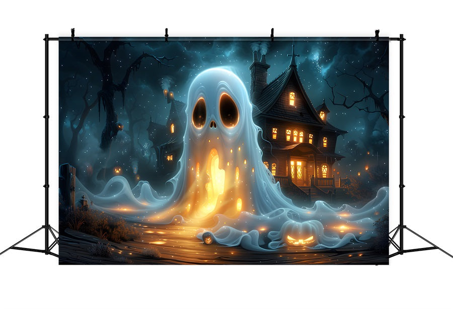 Sfondo Della Villa Dei Fantasmi Infestati Di Halloween RR7-368