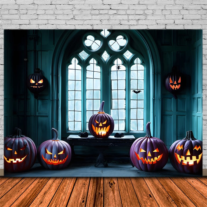 Sfondo Di Zucca Gotica Per Finestra Di Halloween RR7-374