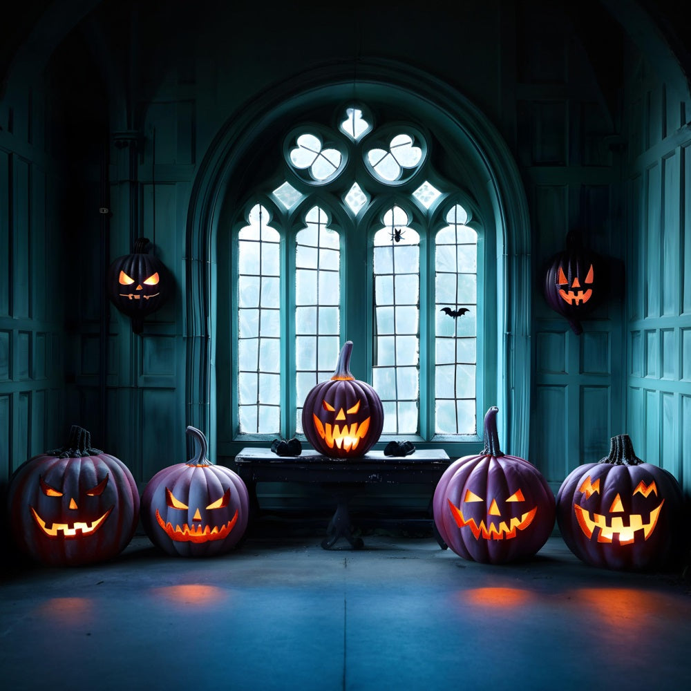Sfondo Di Zucca Gotica Per Finestra Di Halloween RR7-374