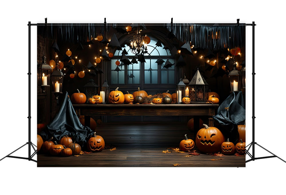 Sfondo Di Candele Di Zucche Di Halloween Horror Room RR7-394