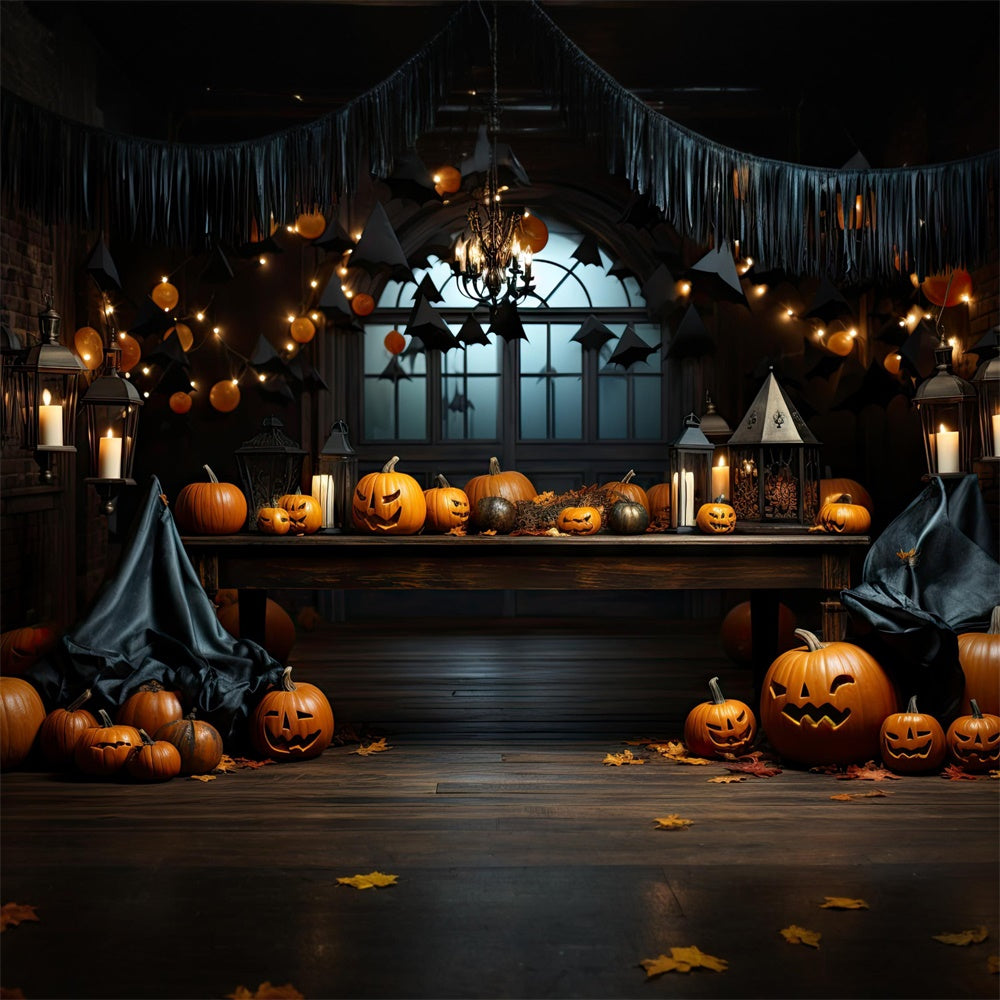 Sfondo Di Candele Di Zucche Di Halloween Horror Room RR7-394