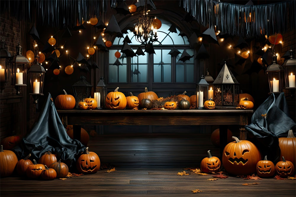 Sfondo Di Candele Di Zucche Di Halloween Horror Room RR7-394