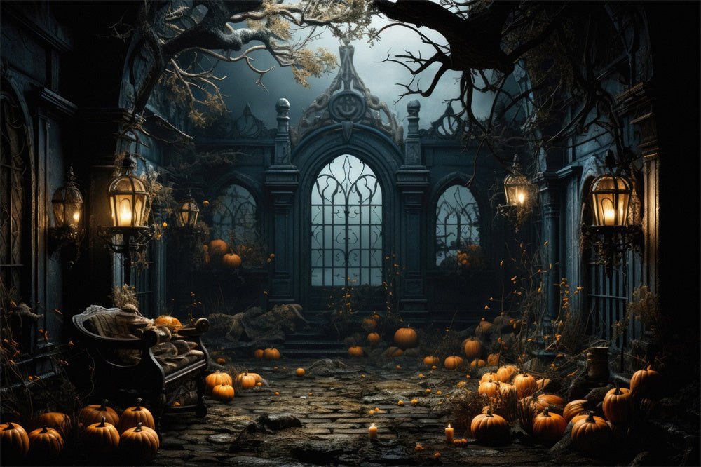 Sfondo Di Zucche Di Halloween Haunted Mansion RR7-397