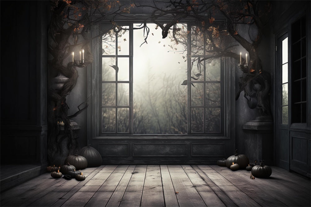 Sfondo Fotografico Con Finestra Spettrale Di Halloween RR7-403