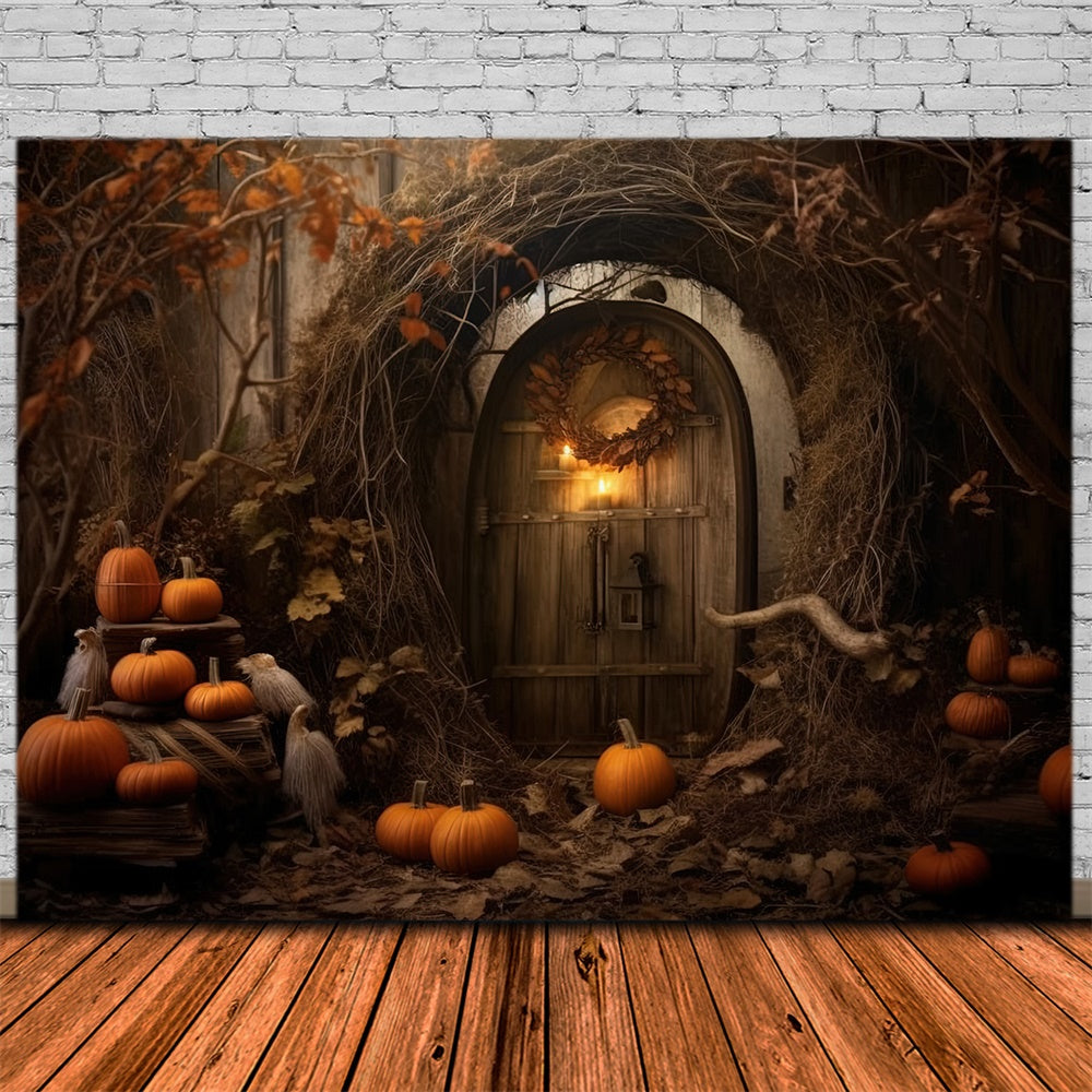 Sfondo Di Zucche Di Cabina Abbandonata Di Halloween RR7-424