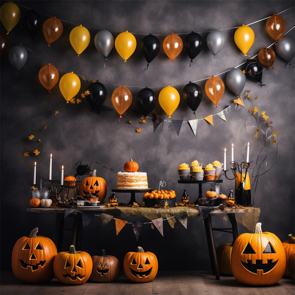 Palloncini Zucca Halloween Sfondo Da Parete RR7-465