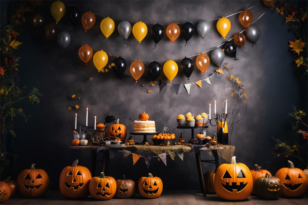 Palloncini Zucca Halloween Sfondo Da Parete RR7-465