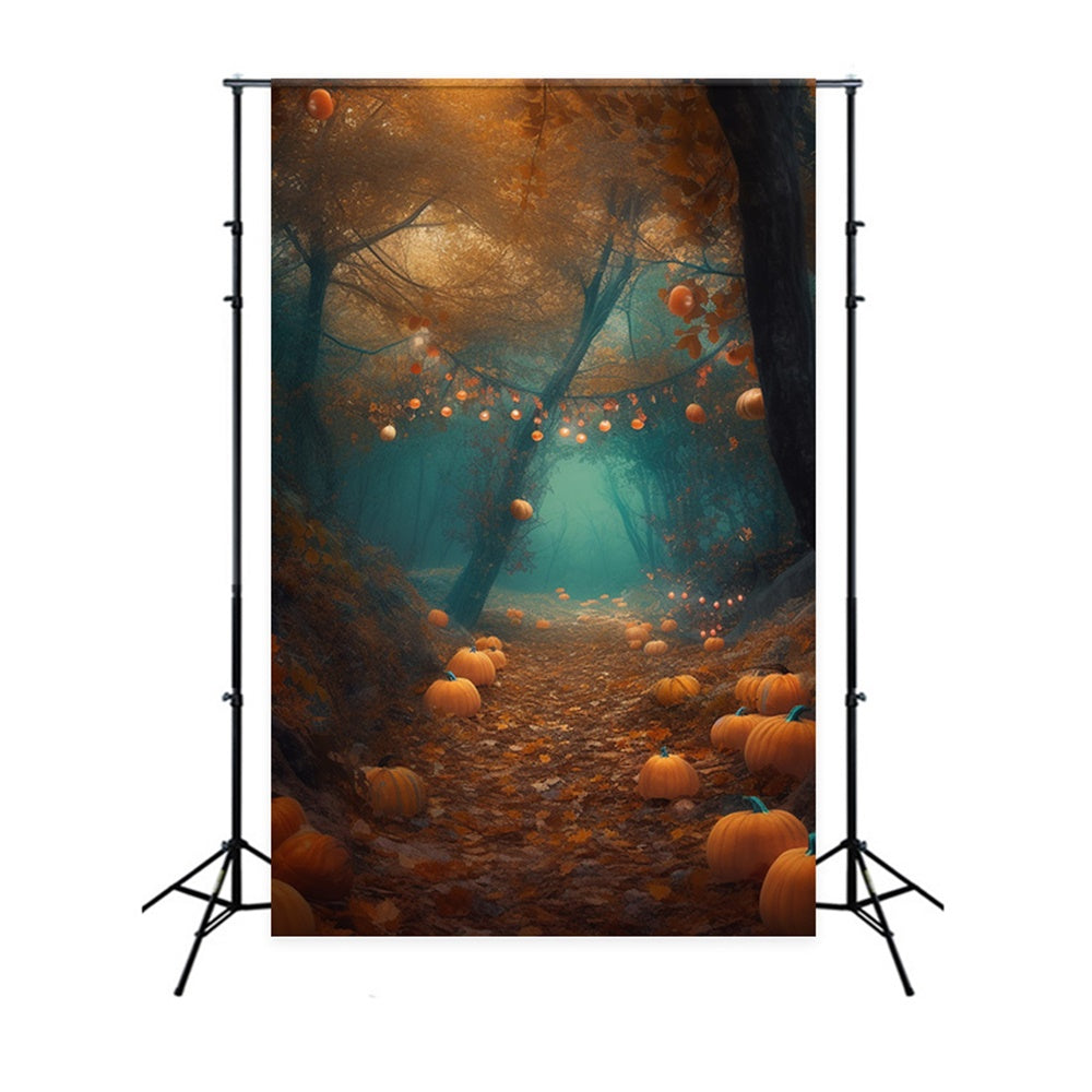 Sfondo Di Zucca Del Percorso Degli Alberi Di Acero Di Halloween RR7-518