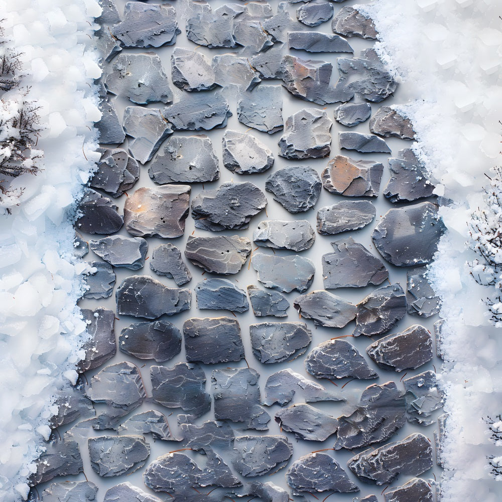 Fondale Per Pavimento In Tessuto Di Ardesia Cubettato Di Ghiaccio RR7-548