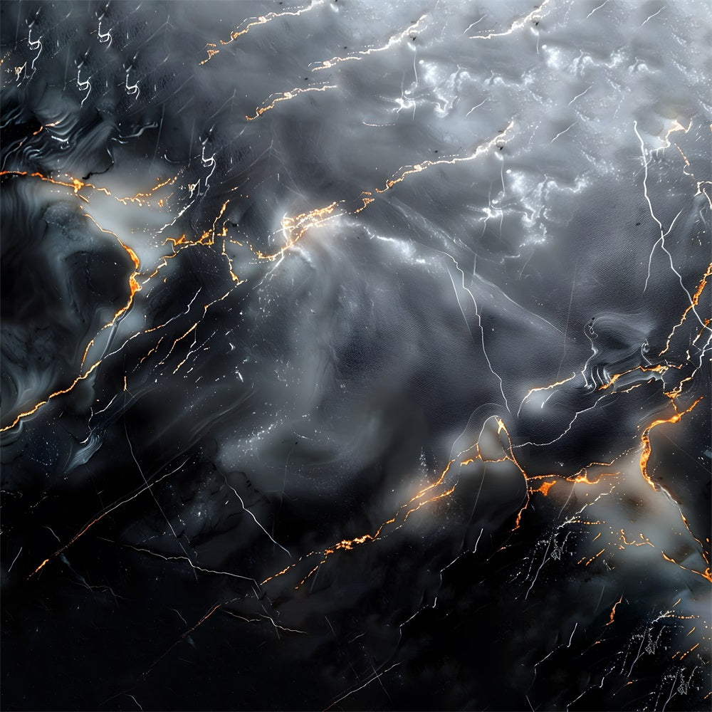 Elegante Pavimento In Marmo Nero Con Venature Dorate RR7-564