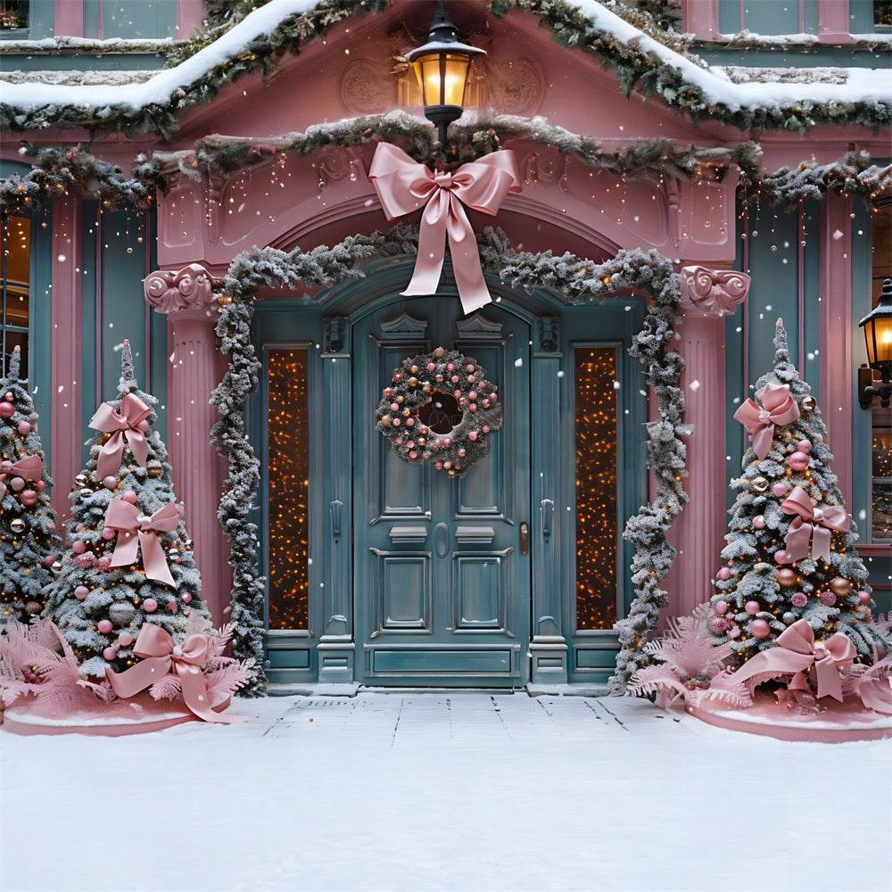 Sfondo Natale Nastro Rosa Winter Wonderland RR7-567