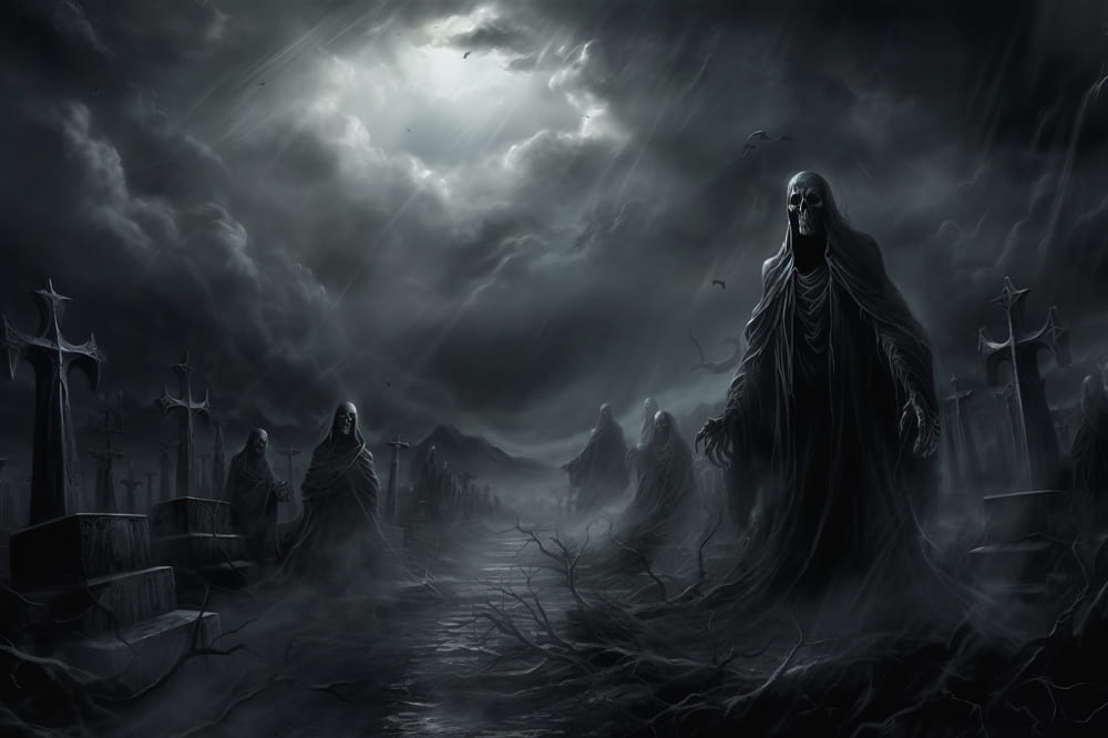 Sfondo Fotografico Di Fantasmi Della Notte Di Halloween RR7-57