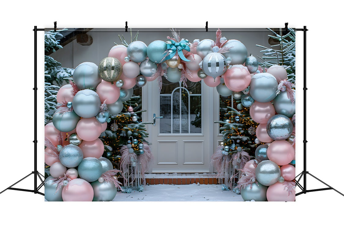 Sfondo Natalizio Elegante Con Arco A Palloncino RR7-575