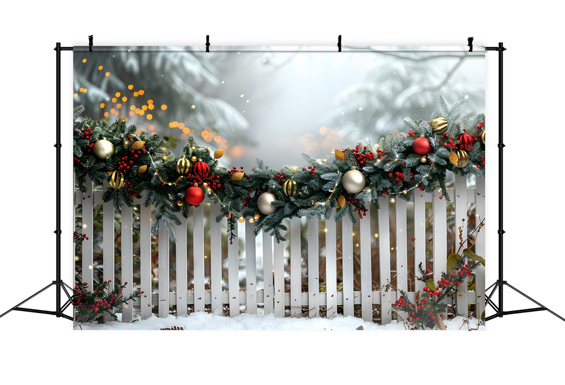Sfondo Di Recinzione Ghirlanda Festiva Di Natale RR7-579