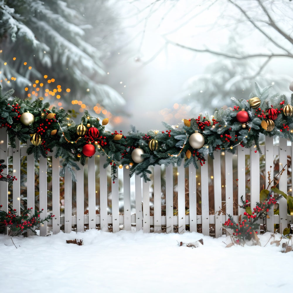 Sfondo Di Recinzione Ghirlanda Festiva Di Natale RR7-579