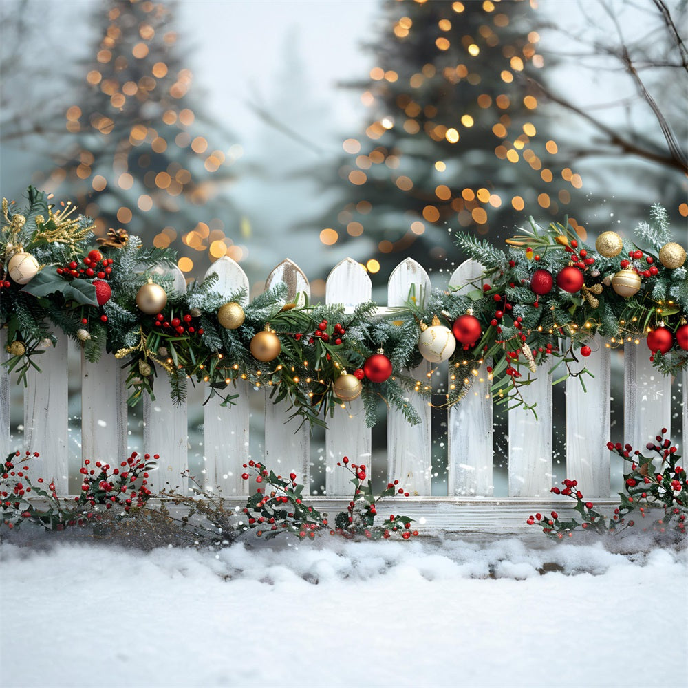 Sfondo Di Recinzione Ghirlanda Gioiosa Di Natale RR7-580