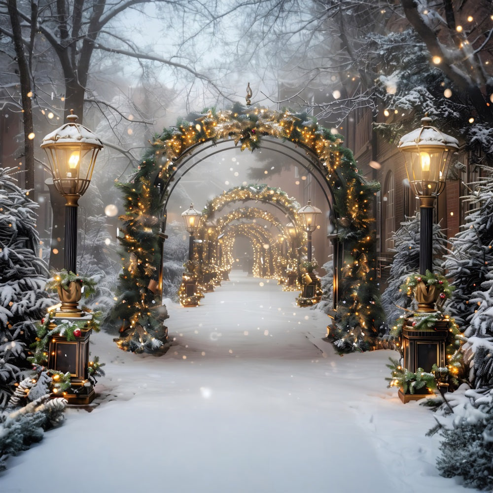 Sfondo Dell'Arco Della Lanterna Incantata Di Natale RR7-587