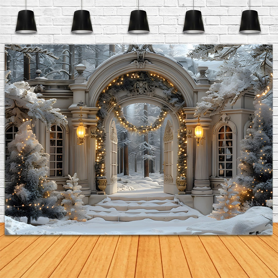 Sfondo Dell'Arco Di Natale Winter Wonderland RR7-593