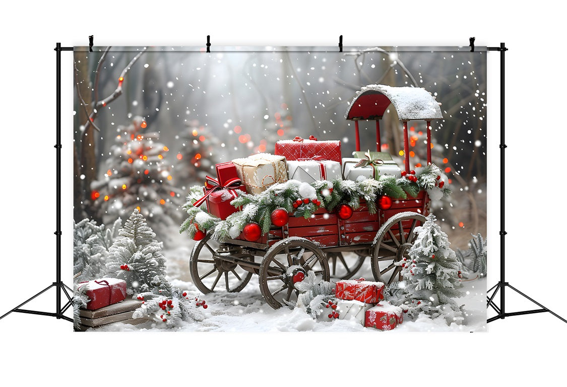Sfondo Del Carrello Regalo Festivo Di Natale RR7-594