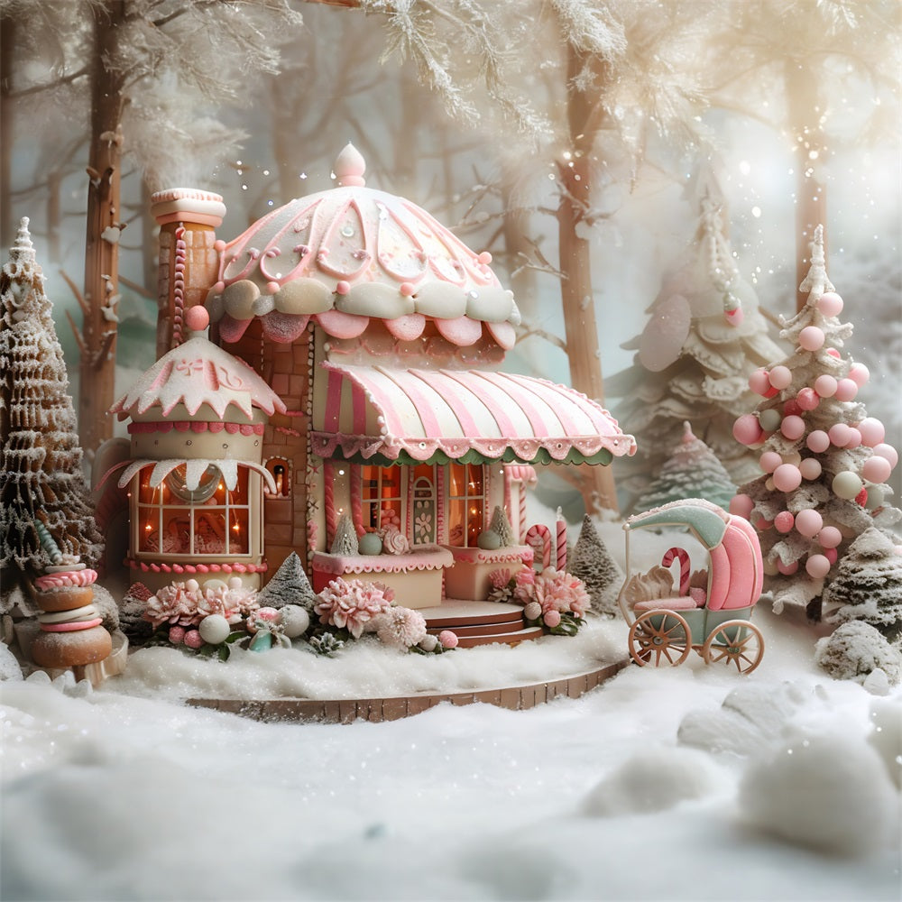 Sfondo Natalizio Stravagante Candy Cottage RR7-598