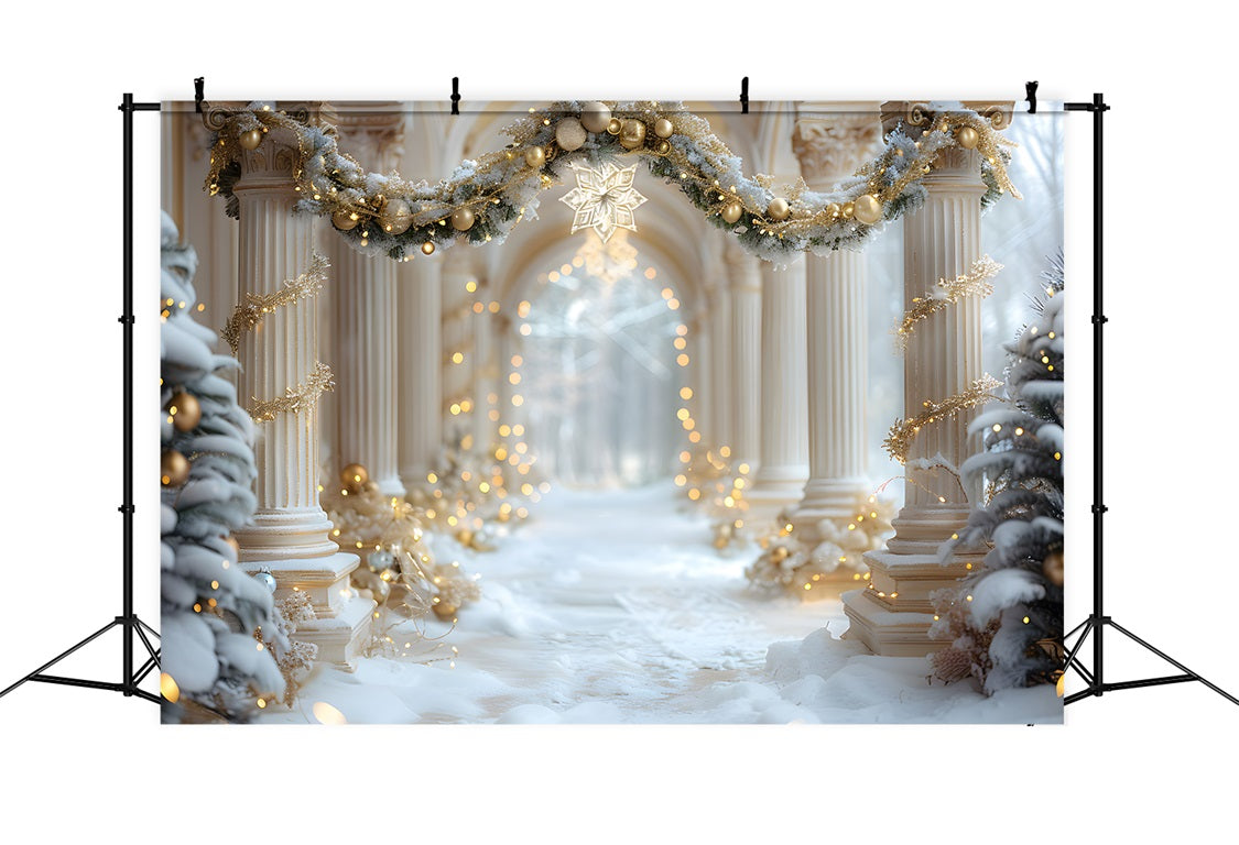 Sfondo Della Passerella Del Palazzo D'Inverno Di Natale RR7-612