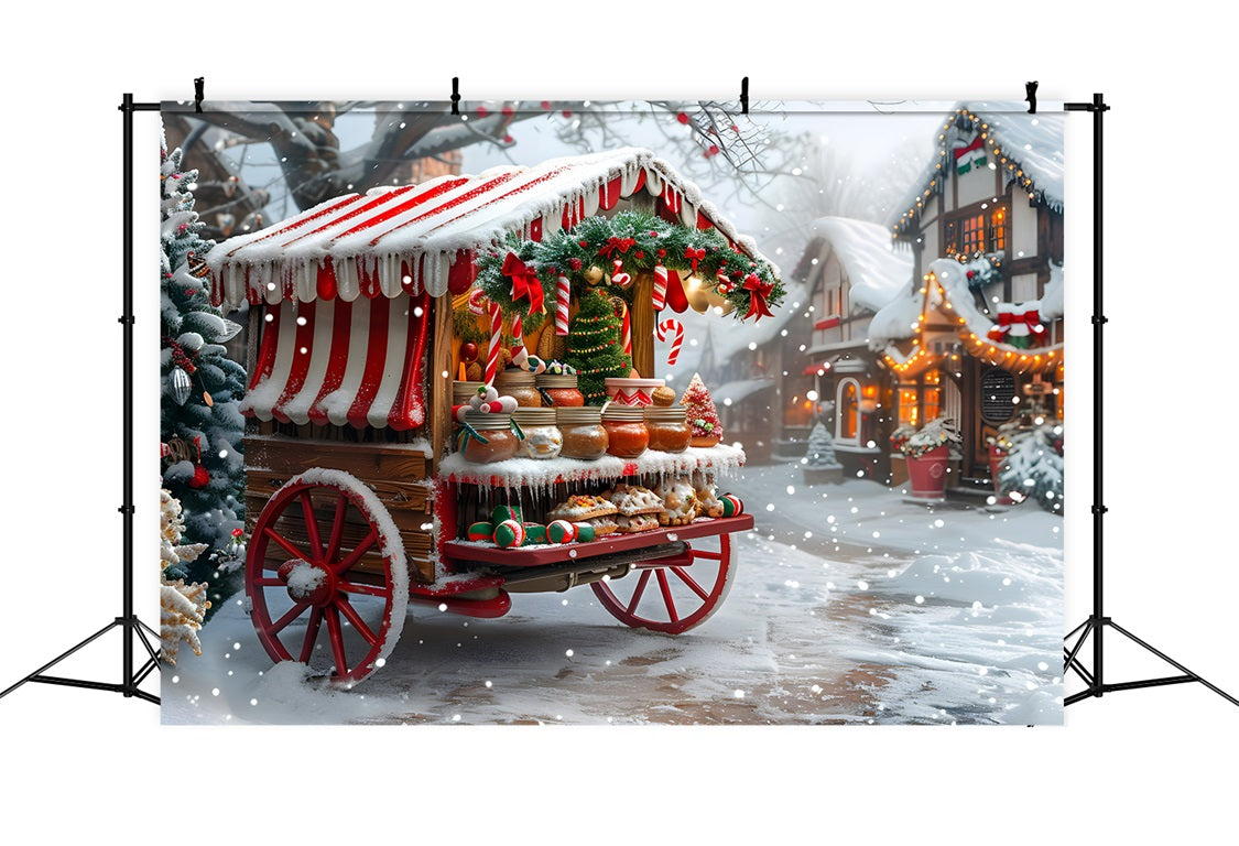 Sfondo Per Carrello Di Dolci E Dolcetti Natalizi RR7-622