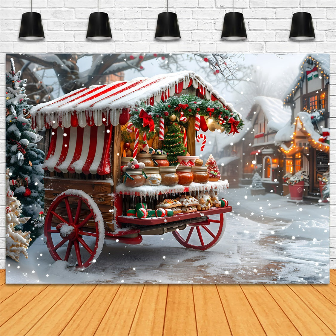 Sfondo Per Carrello Di Dolci E Dolcetti Natalizi RR7-622
