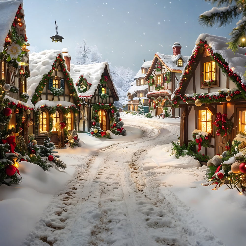 Sfondo Del Percorso Del Villaggio Incantato Di Natale RR7-636
