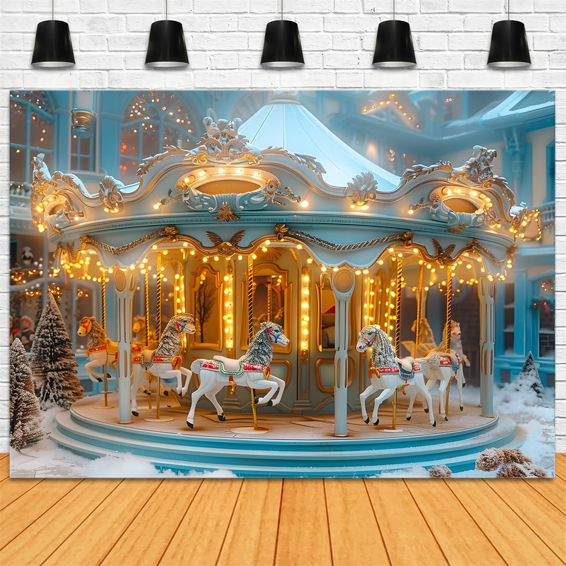 Sfondo Di Natale Carosello Winter Wonderland RR7-649