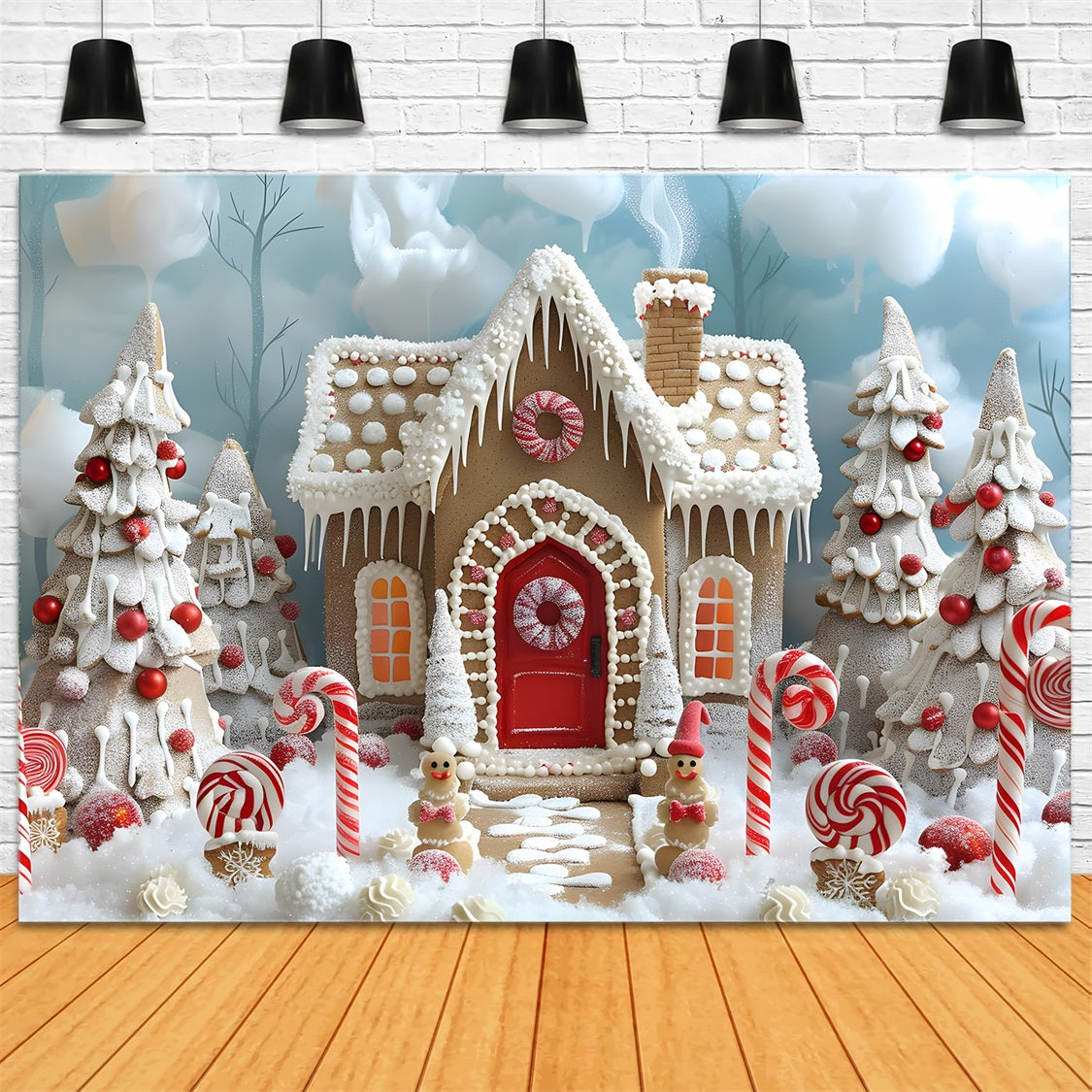 Sfondo Natalizio Della Casa Di Marzapane Di Candyland RR7-657