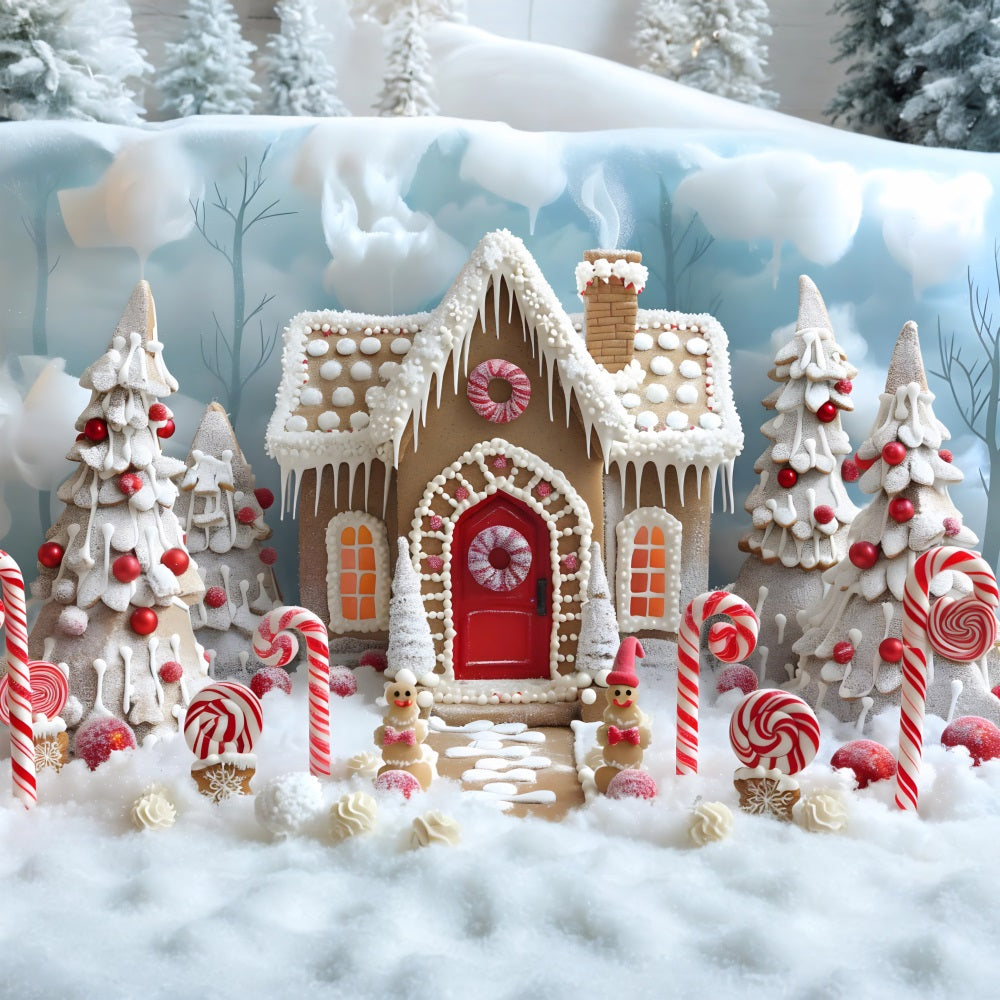 Sfondo Natalizio Della Casa Di Marzapane Di Candyland RR7-657
