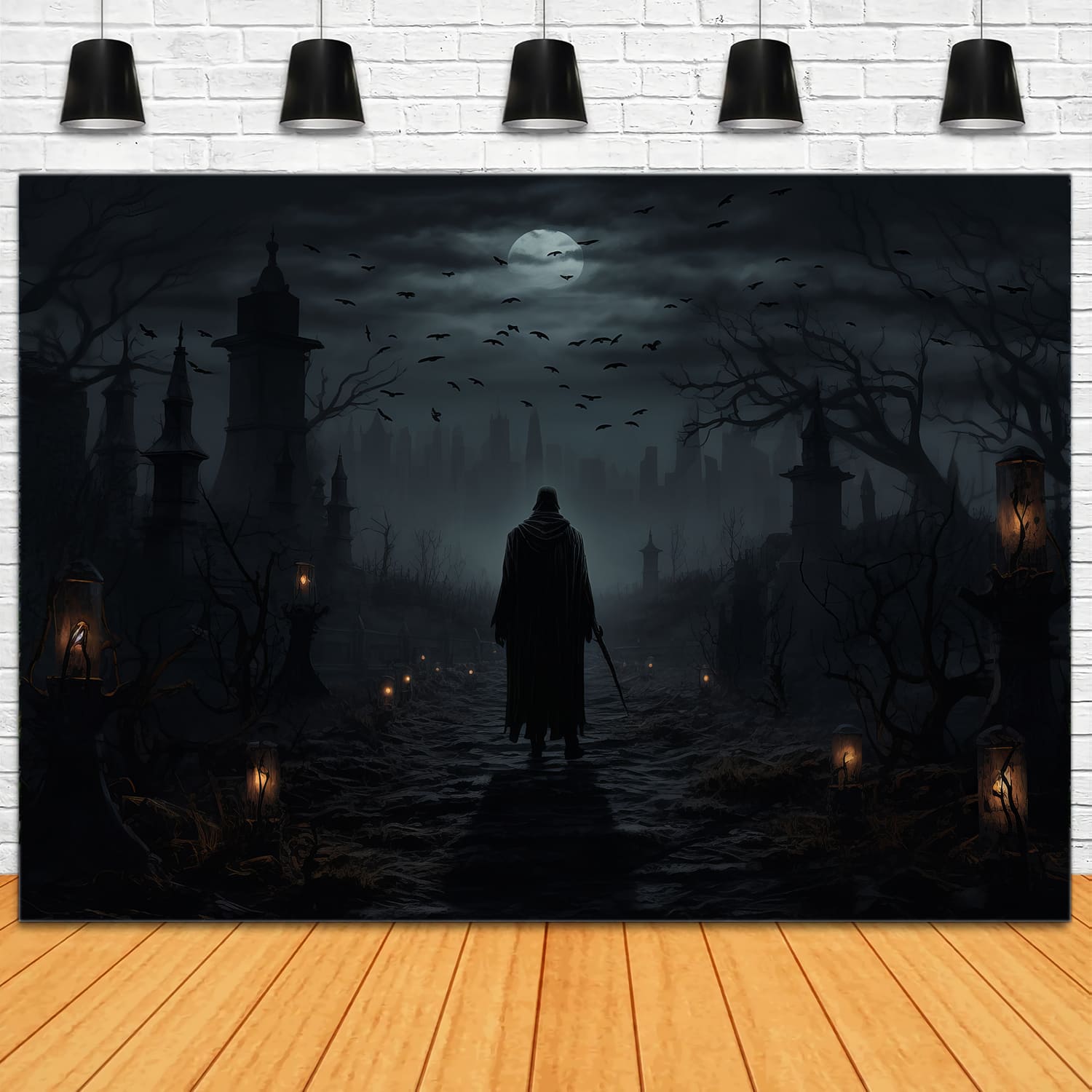 Sfondo Del Fantasma Errante Della Notte Di Halloween RR7-66