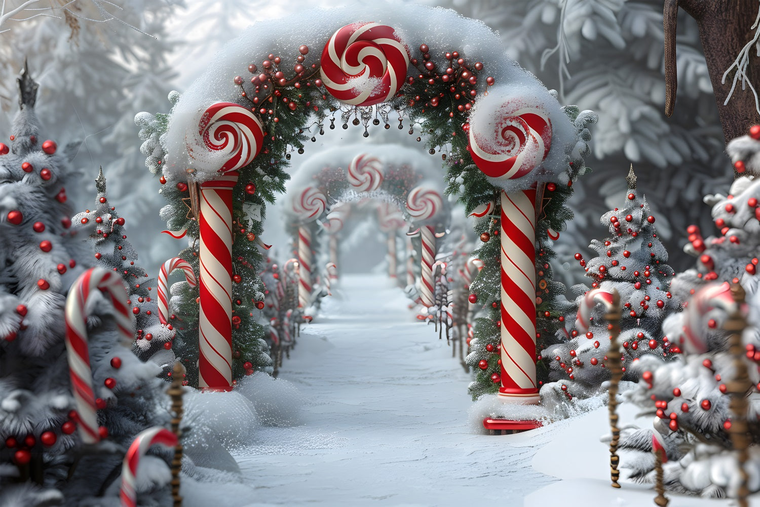 Sfondo Natalizio Candy Cane Wonderland RR7-672