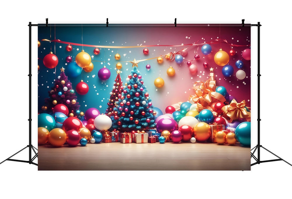 Sfondo Di Palline Colorate Con Luci Dell'Albero Di Natale RR7-724