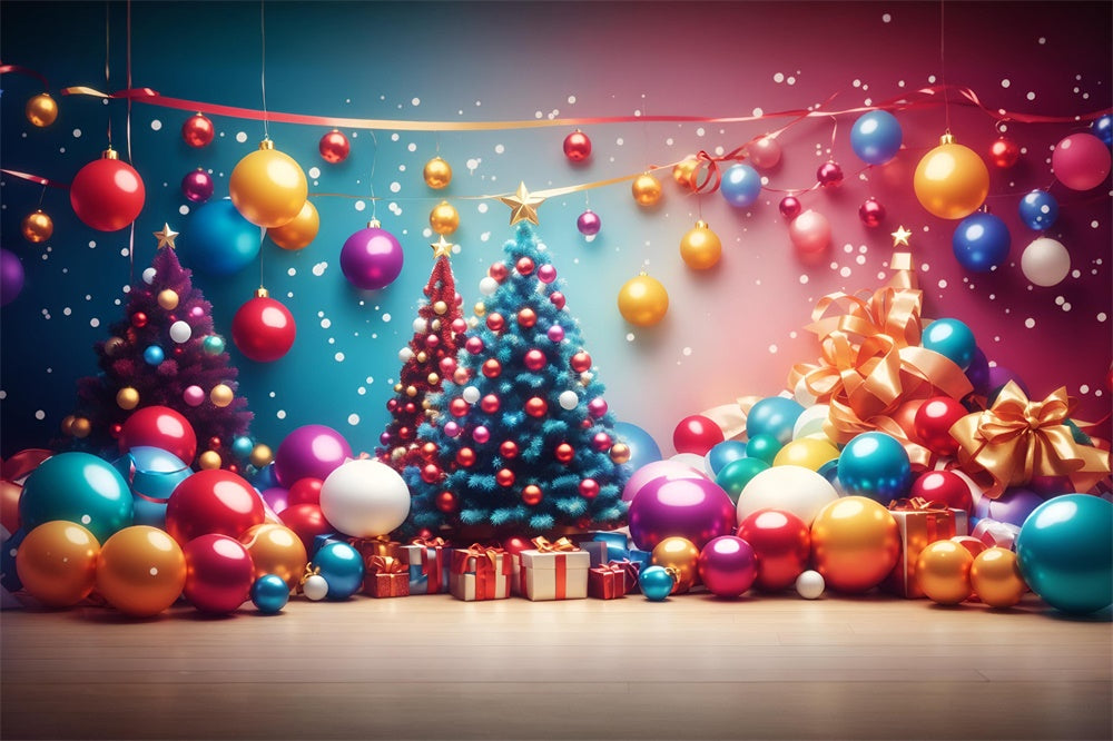 Sfondo Di Palline Colorate Con Luci Dell'Albero Di Natale RR7-724