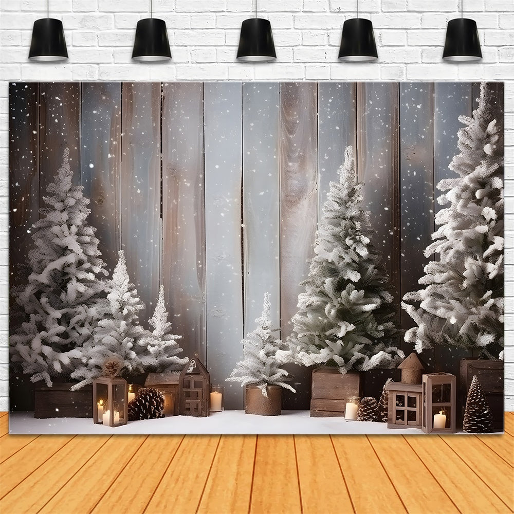 Sfondo In Legno Con Fiocco Di Neve Per Albero Di Natale RR7-781