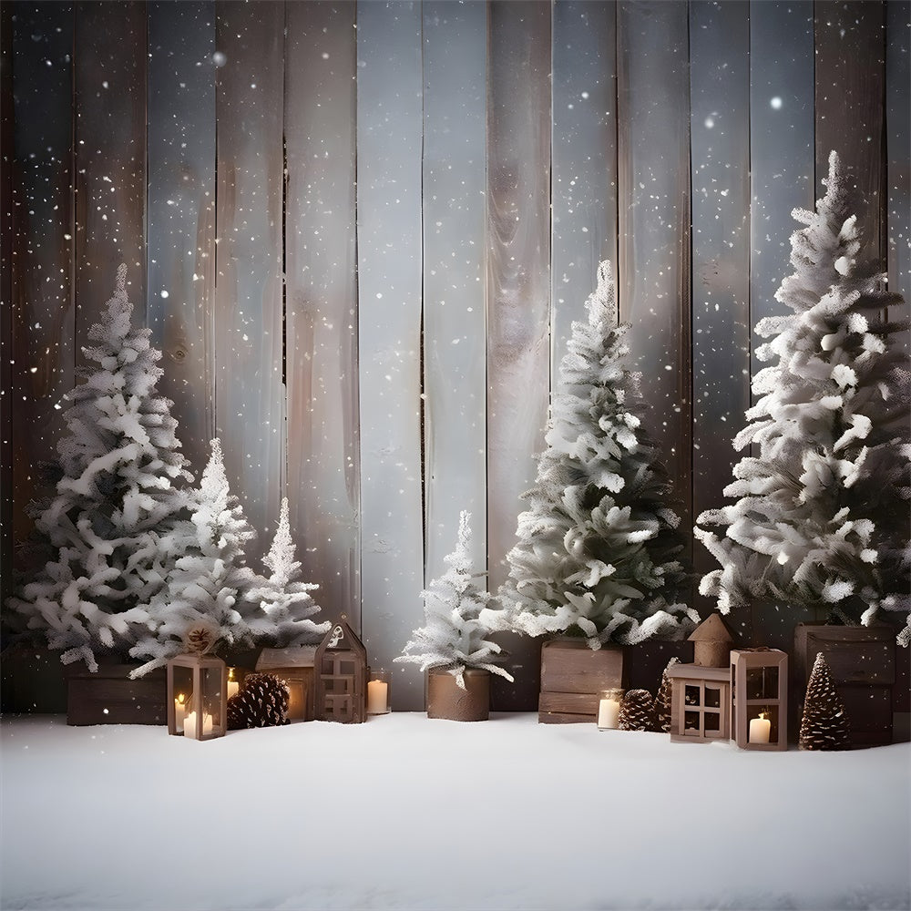Sfondo In Legno Con Fiocco Di Neve Per Albero Di Natale RR7-781