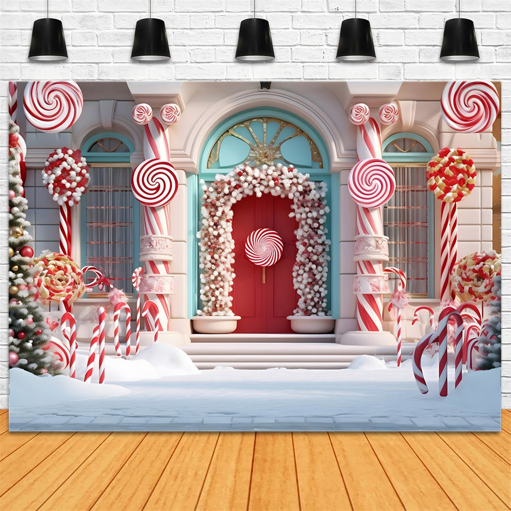 Sfondo Dell'Albero Di Natale Con Neve Di Candy House RR7-789