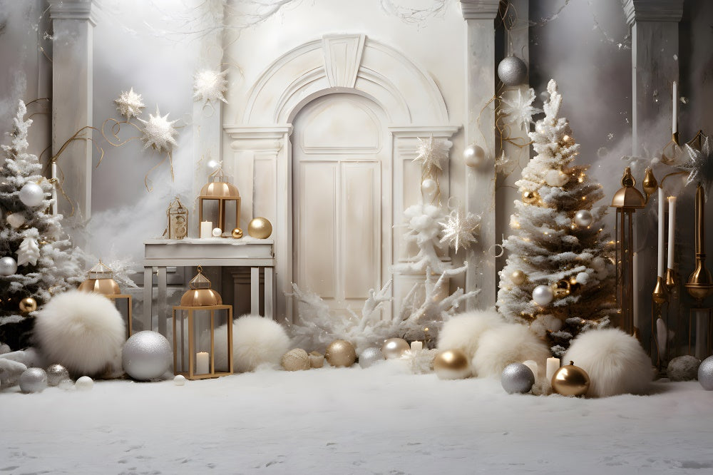 Sfondo Porta Palline Albero Di Natale Bianco RR7-821